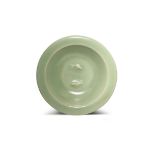 A CHINESE LONGQUAN CELADON 'MARRIAGE' BOWL MING DYNASTY OR LATER The well decorated in relief with a