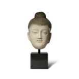 A GANDHARAN STUCCO HEAD OF BUDDHA 3RD-5TH CENTURY AD Modelled with his face in a serene