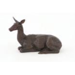 ‡ David Wynne OBE (1926-2014) Sitting deer Numbered H 1/6 Bronze 16.5cm wide