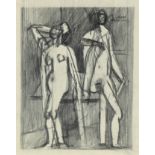 ‡ Keith Vaughan (1912-1977) Two standing figures round a table Pencil 13 x 10.5cm Provenance: