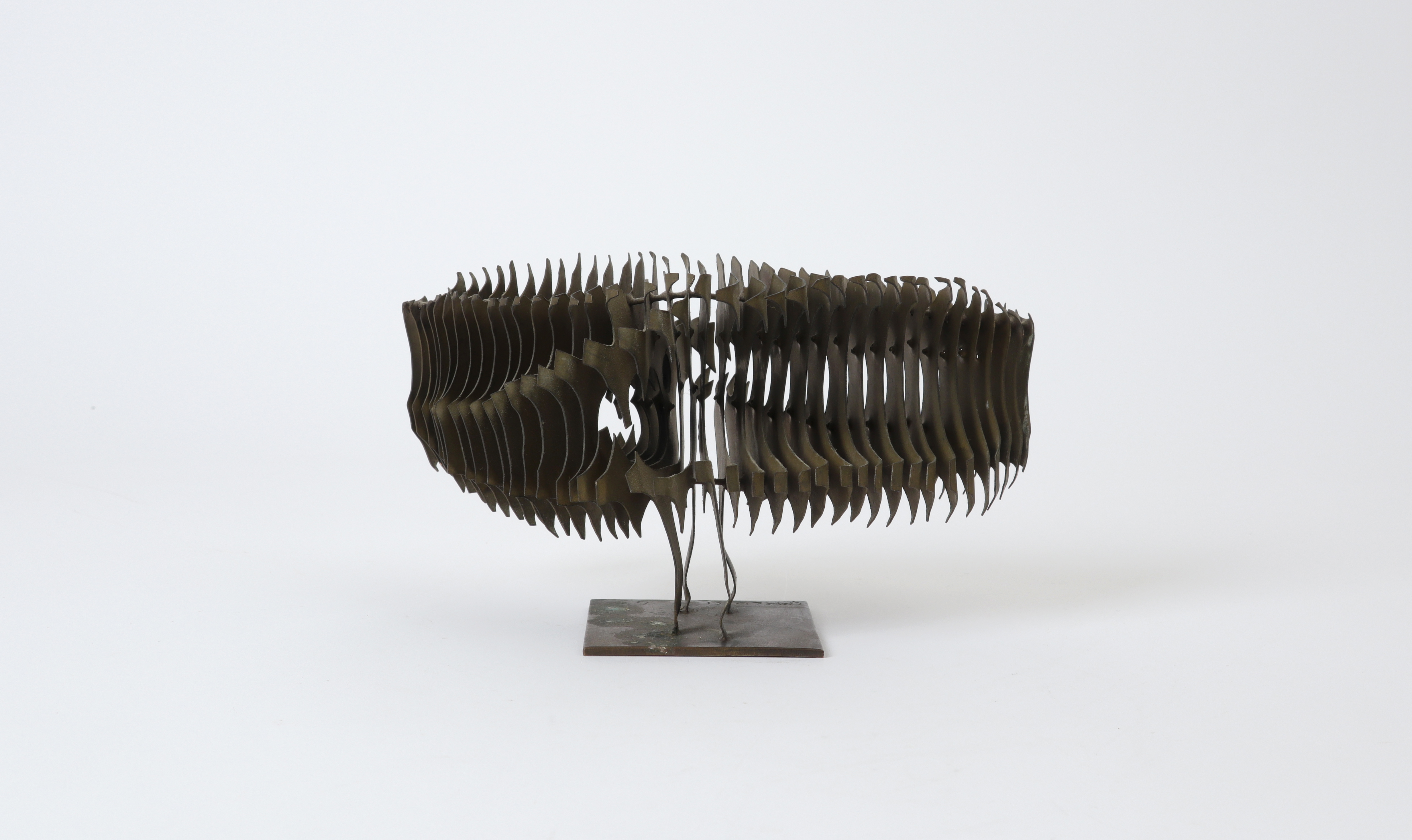 ‡ Cosimo Carlucci (Italian 1919-1987) Untitled, abstract Signed and dated 63 Brass 23 cm wide