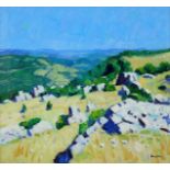‡ John Kingsley RSW, PAI (Scottish b.1956) Landscape in Averyron, France Signed Oil on canvas 46 x
