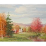 Carl Wuermer (American 1900-1983) Autumn tranquilty Signed Oil on canvas 49.5 x 60cm Provenance: