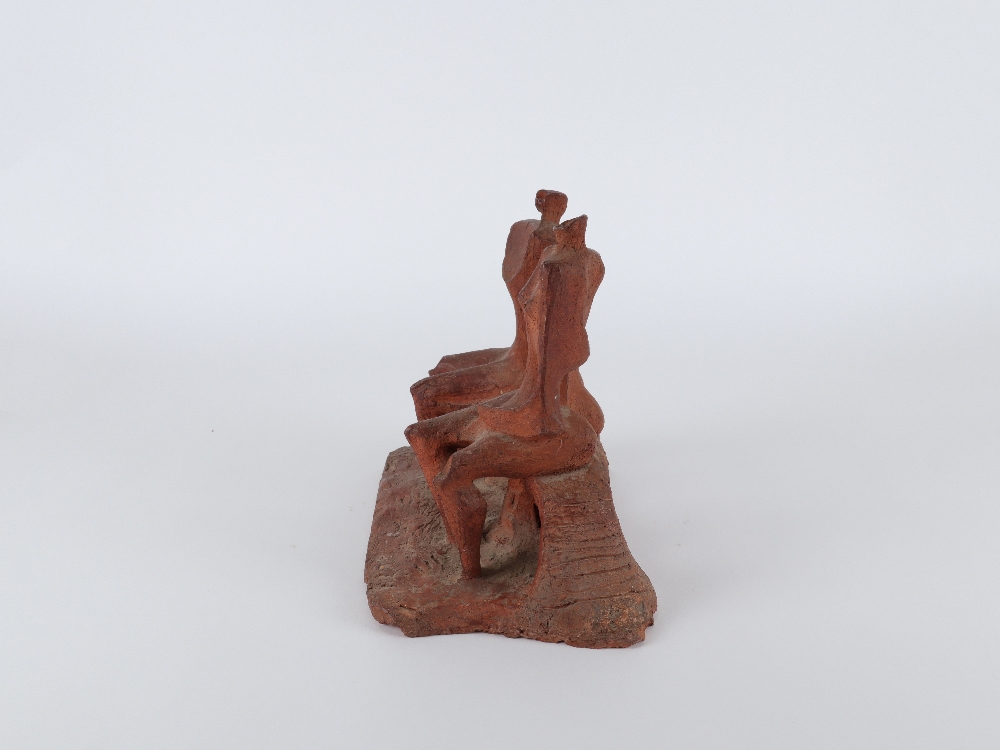 Follower of Kenneth Armitage Two figures seated on a bench Terracotta 26.5 x 29.5cm - Image 8 of 12