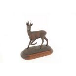 ‡ Geoffrey Dashwood (b.1947) Roebuck Signed and inscribed A/C Bronze on wooden base, artist's copy