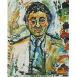 ‡ John Bratby RA (1928-1992) Portrait of Mike WInters (1926-2013) Signed Oil on canvas 50.8 x 40.5cm