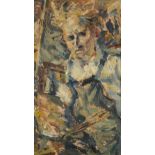 ‡ Cyril Mann (1911-1980) Self portrait with palette and brush Signed and dated 1962 Oil on canvas