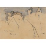Joseph Crawhall (1861-1913) Study of ducks Signed and inscribed 'Mary Auras Brenzini' Chalk and