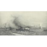 William Lionel Wyllie RA (1851-1931) The Battle of Jutland Signed in pencil to margin Etching 25.8 x