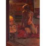 ‡ Richard Price ROI (b.1962) Night Figure (Lucy) Signed Oil on board 39.5 x 29.5cm