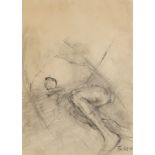 ‡ Dame Elisabeth Frink RA (1930-1993) Drawing #2 (Birdman) Signed and dated 57 Pen and ink wash 75 x