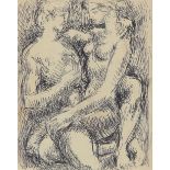 ‡ Duncan Grant (1855-1978) Lovers Signed with initials Ball-point pen 20.3 x 16.2cm