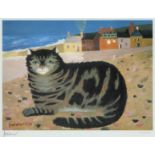 ‡ Mary Fedden OBE, RA, RWA (1915-2012) Cat on a Cornish Beach Signed and numbered 223/500 in