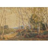 ‡ Gustave Adolph Wiegand (German 1870-1957) Wooded landscape Signed Oil on canvas 26 x 36cm; 10¼ x