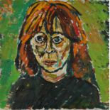 ‡ John Bratby RA (1928-1992) Portrait of the playwright Mary O'Malley (b.1941) Signed and titled Oil