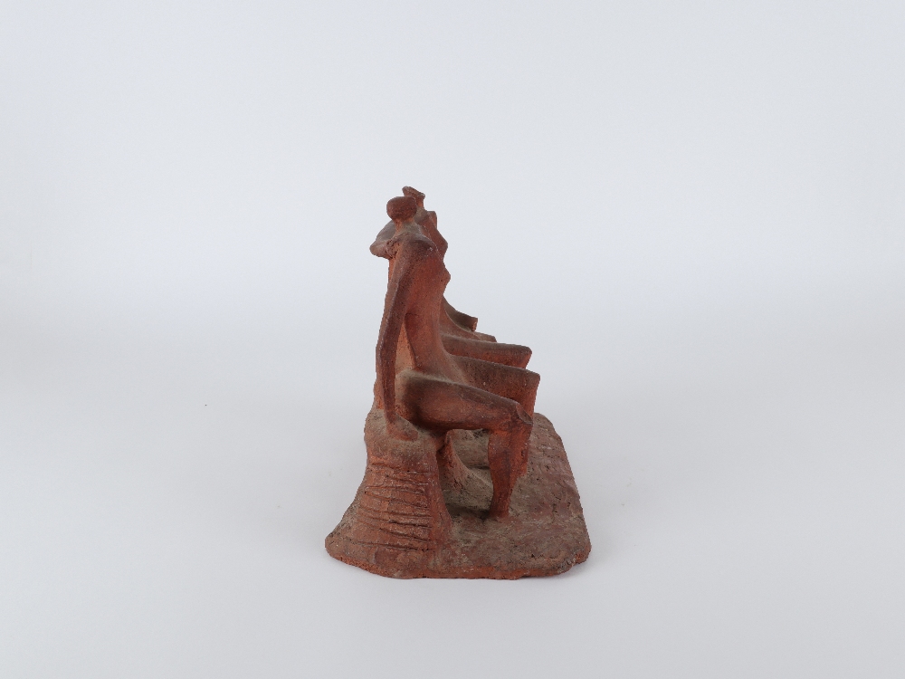 Follower of Kenneth Armitage Two figures seated on a bench Terracotta 26.5 x 29.5cm - Image 4 of 12