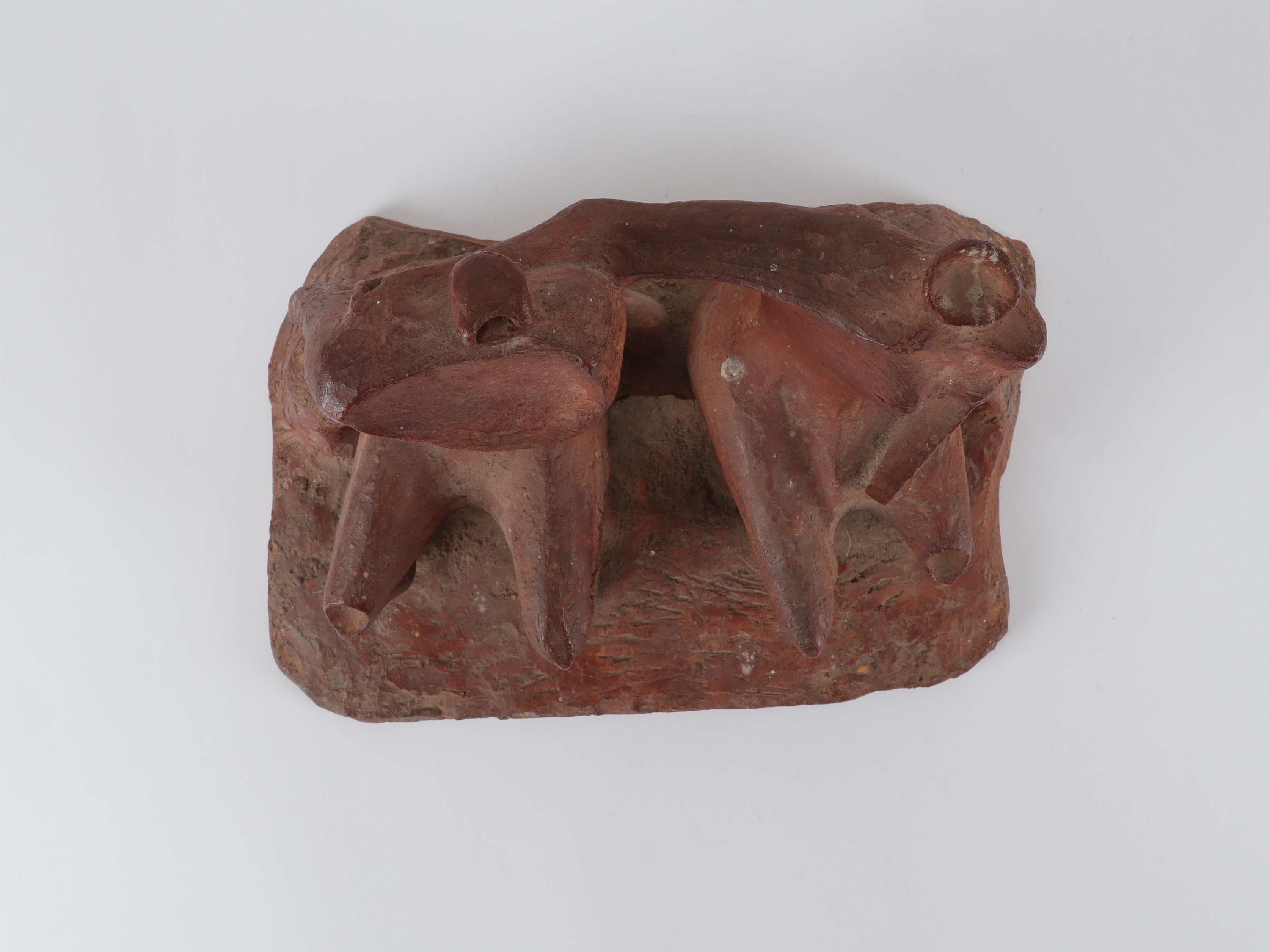 Follower of Kenneth Armitage Two figures seated on a bench Terracotta 26.5 x 29.5cm - Image 11 of 12