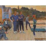 Konstantin Georgievich Molteninov (Russian b.1924) An Evening Rowing on Lake Khepoyarvi Signed and