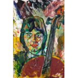 ‡ John Bratby RA (1928-1992) Portrait of Julian Lloyd Webber (b.1951) Signed Oil on canvas 91 x 61cm