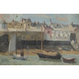 ‡ Margaret Brynhild Parker (1907-1987) Harbour scene Signed Oil on canvas 42.3 x 63.3cm
