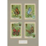 ‡ Gordon Beningfield (1936-1998) A set of four stamps depicting Small Tortoiseshell, Large Blue,