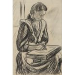Henri Gaudier-Brzeska (French 1891-1915) Portrait of Germaine Black chalk 47.4 x 31.2cm