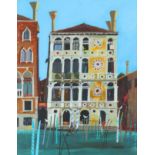 ‡ Christine Woodside RSW, RGI (Scottish b.1946) Palazzo Dario Signed Mixed media on board 71.1 x