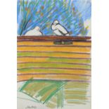 ‡ John Bratby RA (1928-1992) Study of doves Signed Pastel 58 x 40cm Provenance: Grand Auctions,