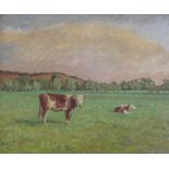 ‡ Sylvia Gosse (1881-1968) Cows in a sunny meadow Signed Oil on canvas 47 x 58cm Provenance: