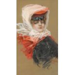 ‡ Frank Insall (20th Century) Portrait of a young woman in motoring costume Signed and dated 07