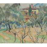 ‡ Adrian Allinson (1890-1959) Villa amongst the trees Signed and dated 23 Pastel 29.3 x 34.4cm