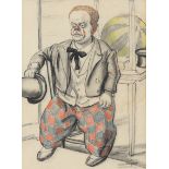‡ Dame Laura Knight DBE, RA, RWS (1877-1970) A circus clown Signed Charcoal and coloured chalks 34 x