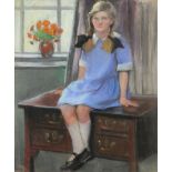 Mary Ethel Hunter (1878-1936) Portrait of Miss Murrell Signed Pastel 74.6 x 62cm