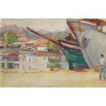 ‡ Duncan Grant (1885-1978) Viareggio, Italy Indistinctly signed and dated 49 Oil on canvas laid on