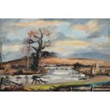 ‡ Rowland Suddaby (1912-1972) Sunset at Cavendish Signed Oil on board 35.8 x 51.3cm Provenance: