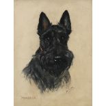 ‡ Mabel Gear (1898-1987) Portrait of a Scottish Terrier, 'Murdoch' Signed and titled Pastel 31.9 x