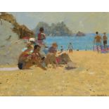 ‡ Ken Howard OBE, RA (b. 1932) St Michaels Mount I Signed Oil on canvas 19.5 x 24.4cm Provenance: W.