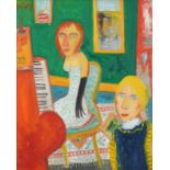 ‡ John Bellany RA (Scottish 1942-2013) The music lesson Signed Oil on canvas 60.8 x 50.7cm