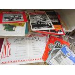 A small number of vintage car manuals, theatre programmes, football programmes, etc