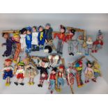 A box of approx 20 Pelham puppets including Muffin the Mule, Andy Pandy, Brains, Heidi, etc