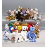 A large collection of T Y Beanie Babies