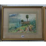 Berenice Allwood (20th century) - Study of a view at Tenerife, watercolour, signed and dated 1935,