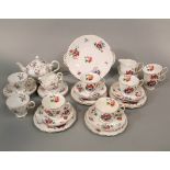 A collection of Royal Albert Barbara Ann pattern tea wares comprising milk jug, sugar bowl, cake