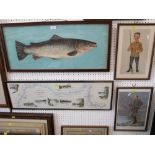An extensive collection of pictures and prints relating to fishing subjects and including signed