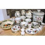 A collection of Portmeirion Botanic Garden pattern wares including a large cylindrical bread crock