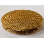 Fine 18ct woven gold Cartier pill box, 4.5 cm long, 23.9g