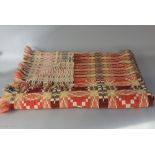 Good quality double weave Welsh blankets, reversible, 215 x 160 cm approx, in shades of orange,