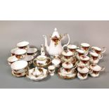 A quantity of Royal Albert Old Country Roses pattern wares including coffee pot, three milk or cream