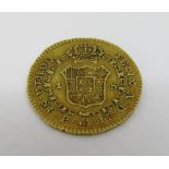 1 escudo gold coin dated 1814, 3.5g