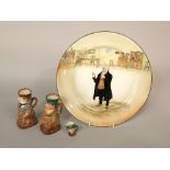 A Royal Doulton Dickens series ware plate showing Mr Chadband, 27cm diameter approx, together with